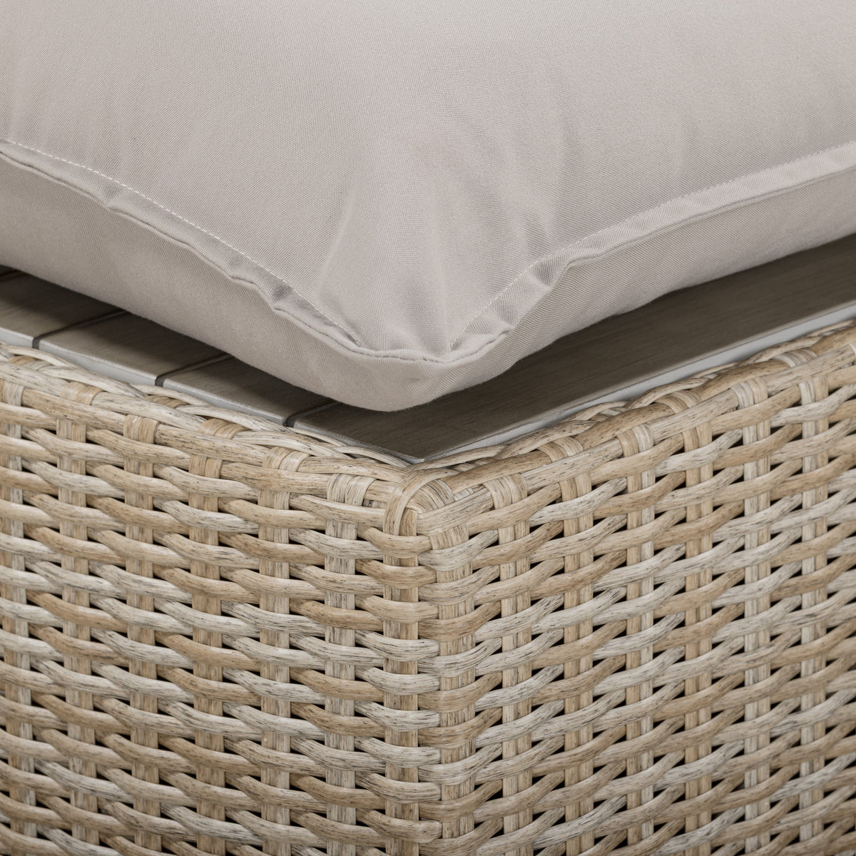 TOV Furniture Cali Gray Performance Wicker Outdoor Ottoman