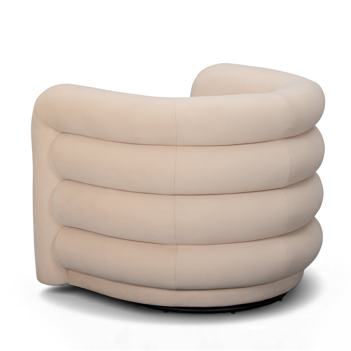 TOV Furniture Curves Peach Performance Velvet Swivel Chair