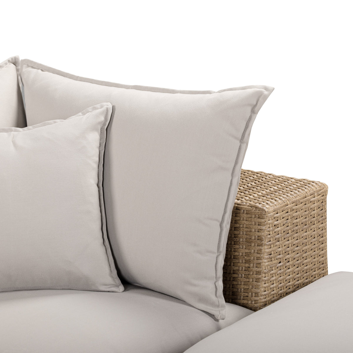 TOV Furniture Cali Gray Performance Wicker 4-Piece Outdoor Sectional Sofa