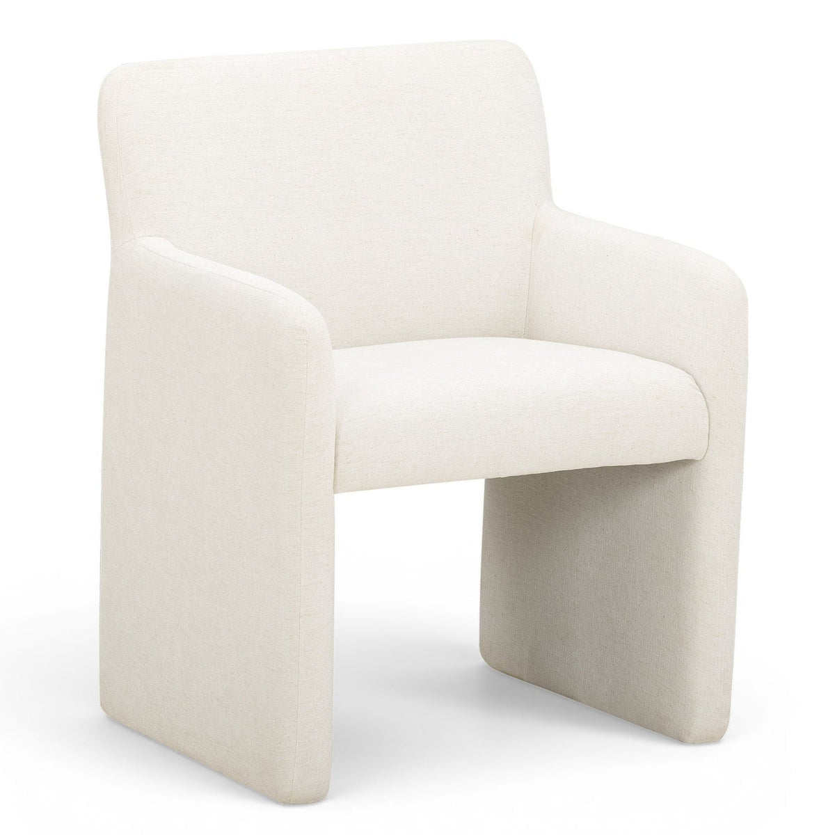 TOV Furniture Crawley White Performance Linen Chenille Dining Chair in cotton white, primary view