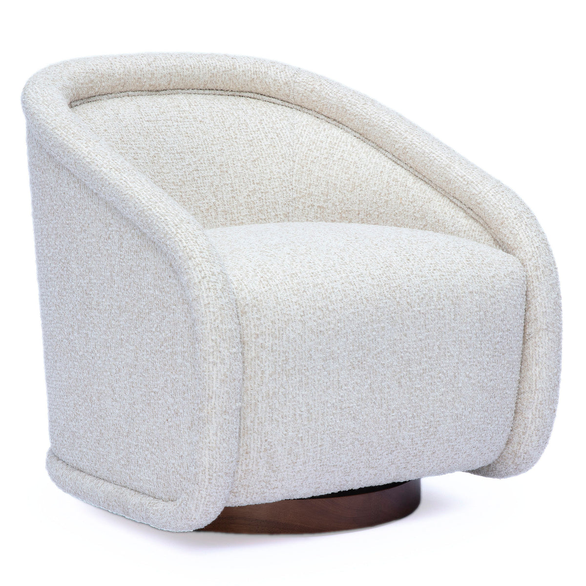 TOV Furniture Clarke Cream Performance Boucle Swivel Chair in cream performance boucle, primary product view