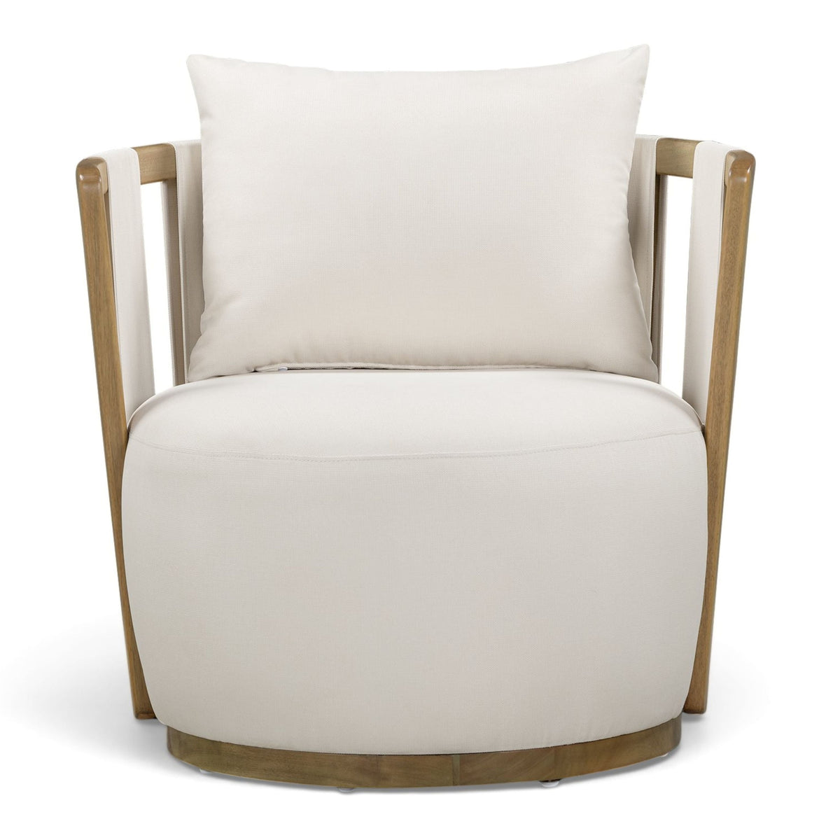 TOV Furniture Paolo Cream Upcycled Basketweave Outdoor Accent Chair