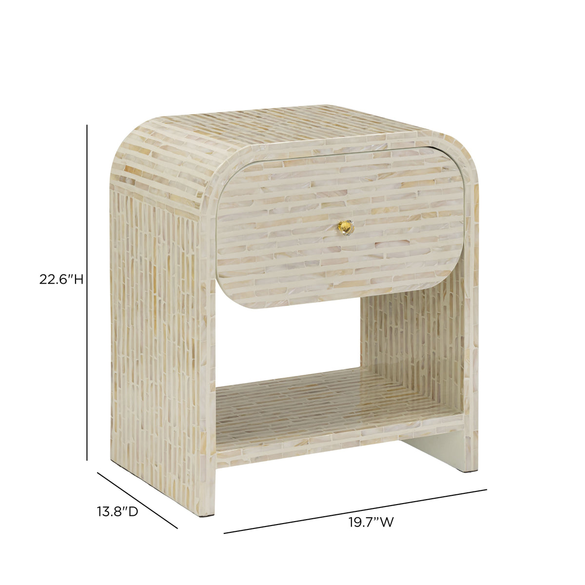 TOV Furniture Borno Mother of Pearl Nightstand