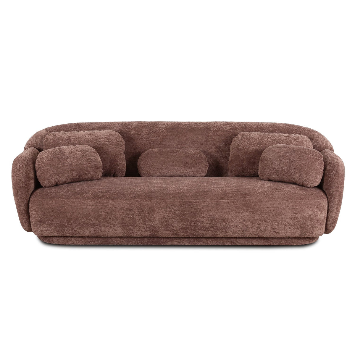 TOV Furniture Misty Chocolate Brown 90in Sofa in chocolate brown woven fabric, primary product view