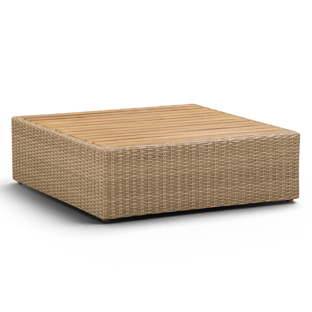 TOV Furniture Cali Gray Performance Wicker Outdoor Ottoman