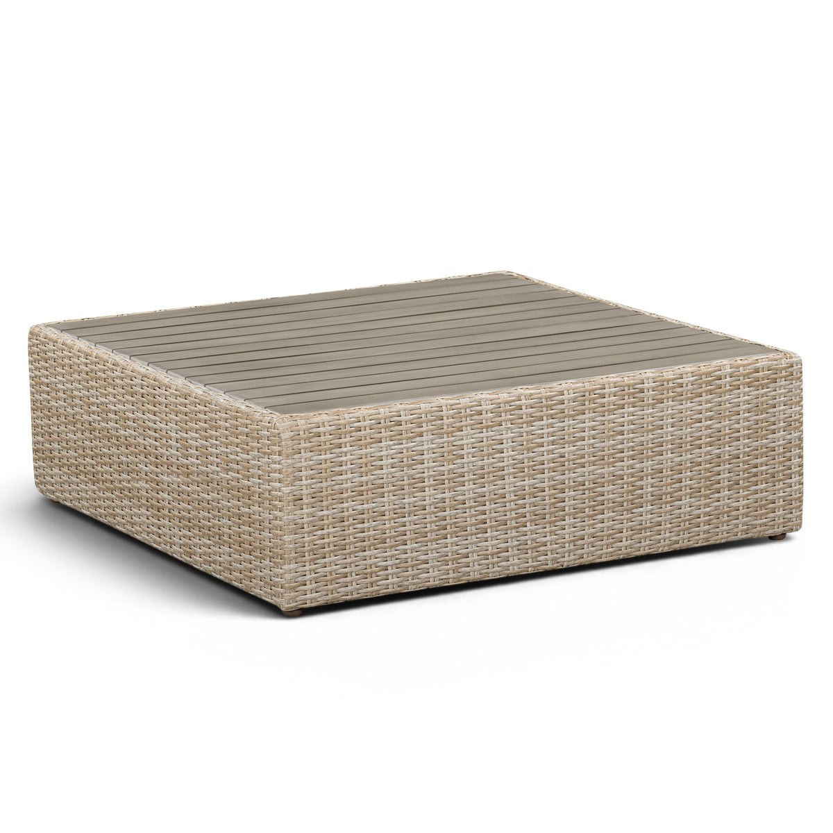 TOV Furniture Cali Black Performance Wicker Outdoor Ottoman