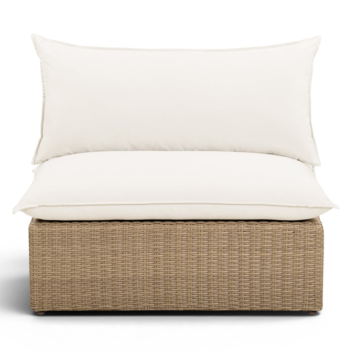 TOV Furniture Cali Cream Performance Wicker Outdoor Armless Chair