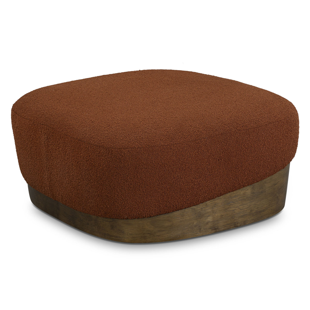 TOV Furniture Domina Autumn Red Boucle Ottoman in autumn red boucle, primary product view