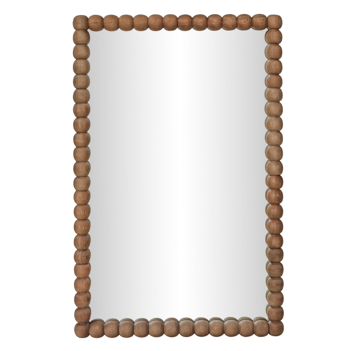 TOV Furniture Cheyanne Carved Solid Wood Rectangular Wall Mirror in natural mango wood