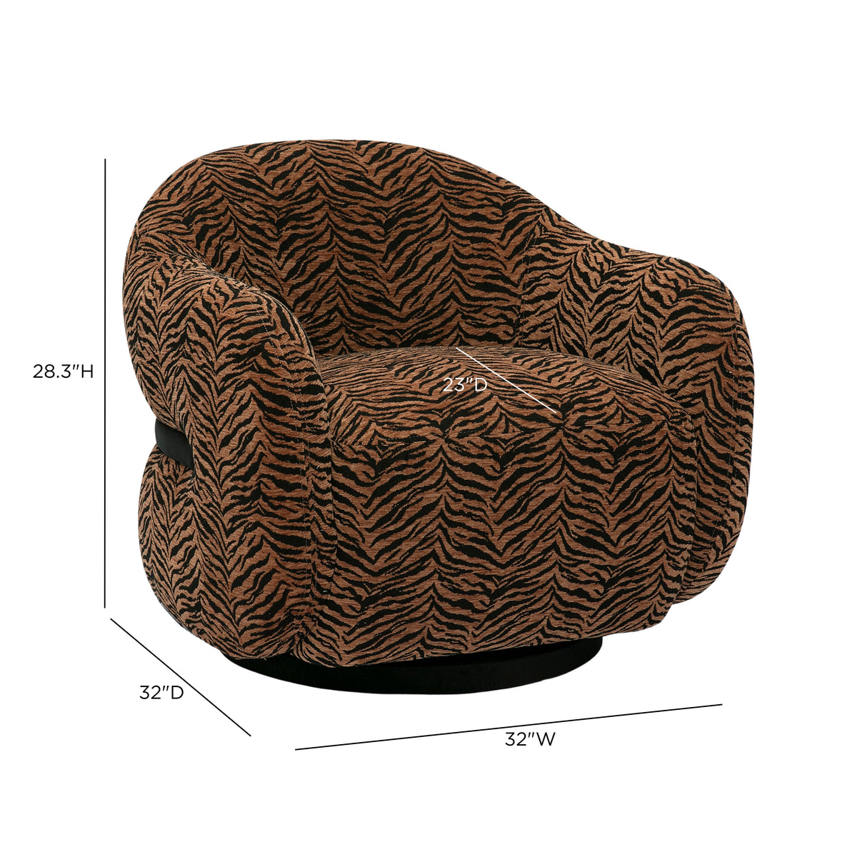 TOV Furniture Salma Animal Print Swivel Chair