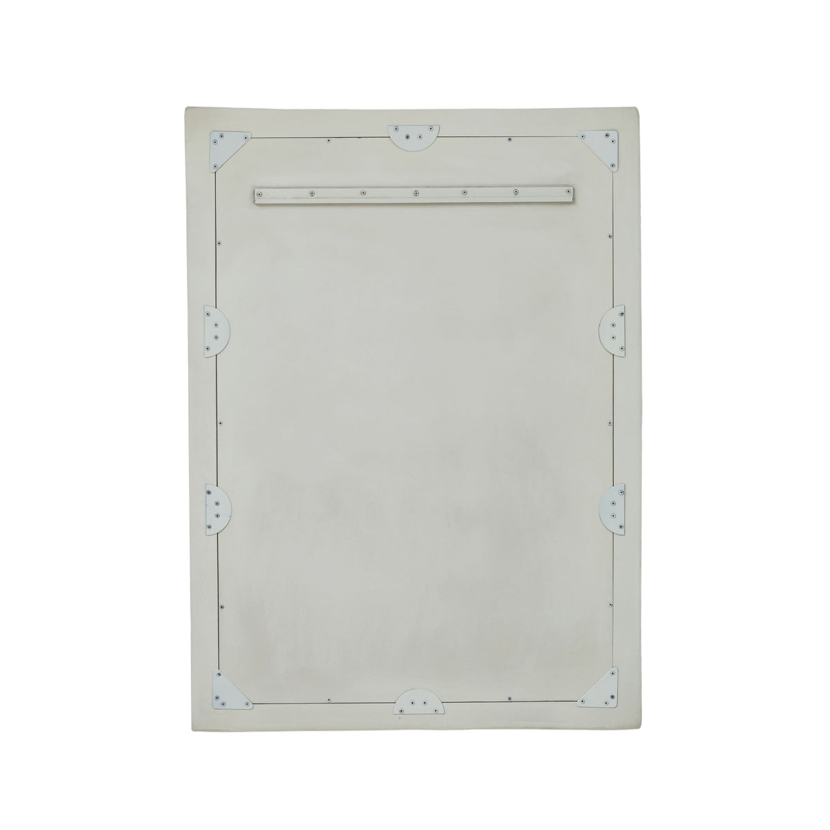 TOV Furniture Orpheus Antique White Ribbed Faux Stone Rectangular Wall Mirror