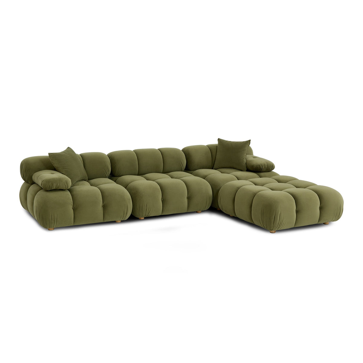 TOV Furniture Calliope Olive Green Performance 4-Piece Modular Sectional
