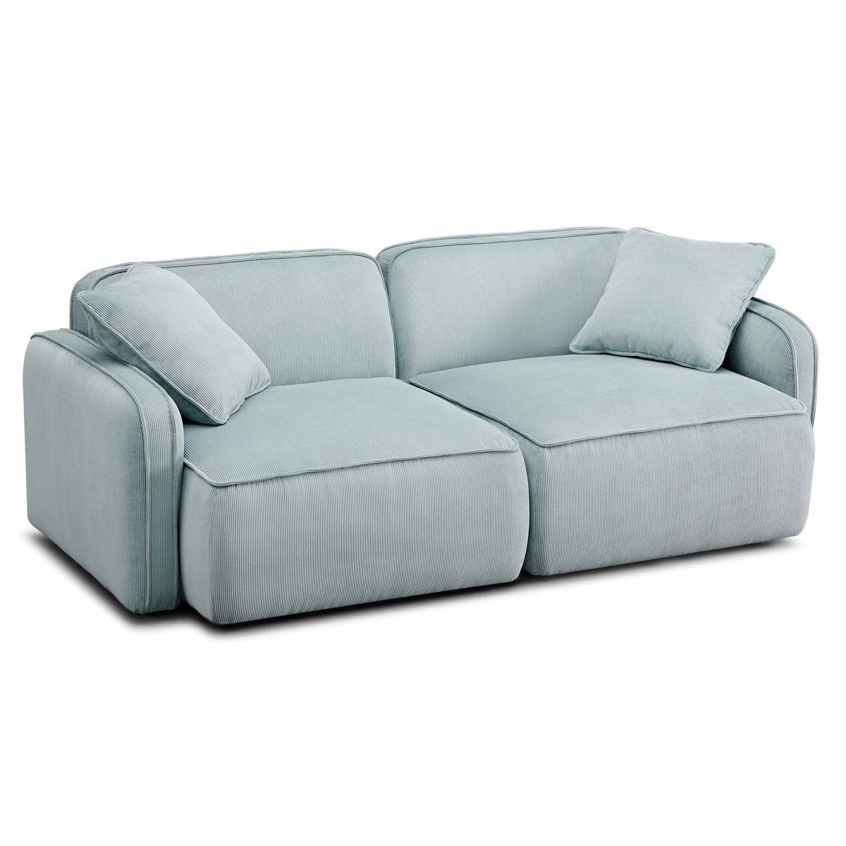 TOV Furniture Travie 78" Modular Loveseat in Sea Blue Corduroy, primary product view