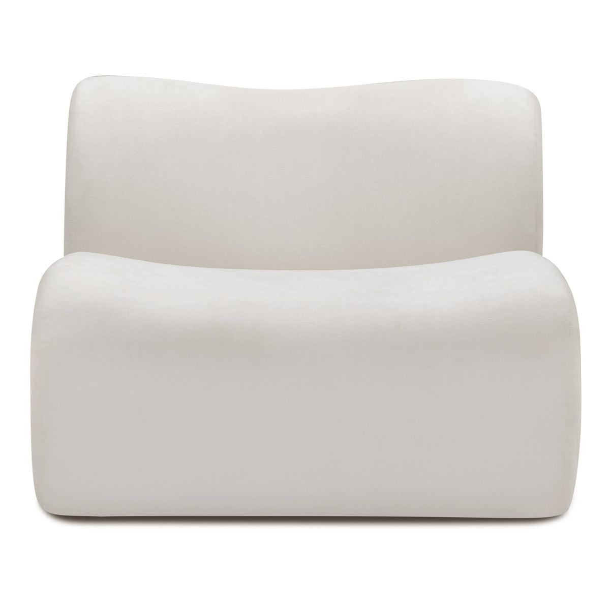 TOV Furniture Zenith Upcycled Armless Chair in cream upcycled fabric, primary product view