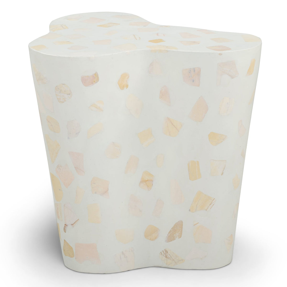 TOV Furniture Slab Faux Terrazzo Indoor Outdoor Side Table in light green terrazzo concrete, primary product view