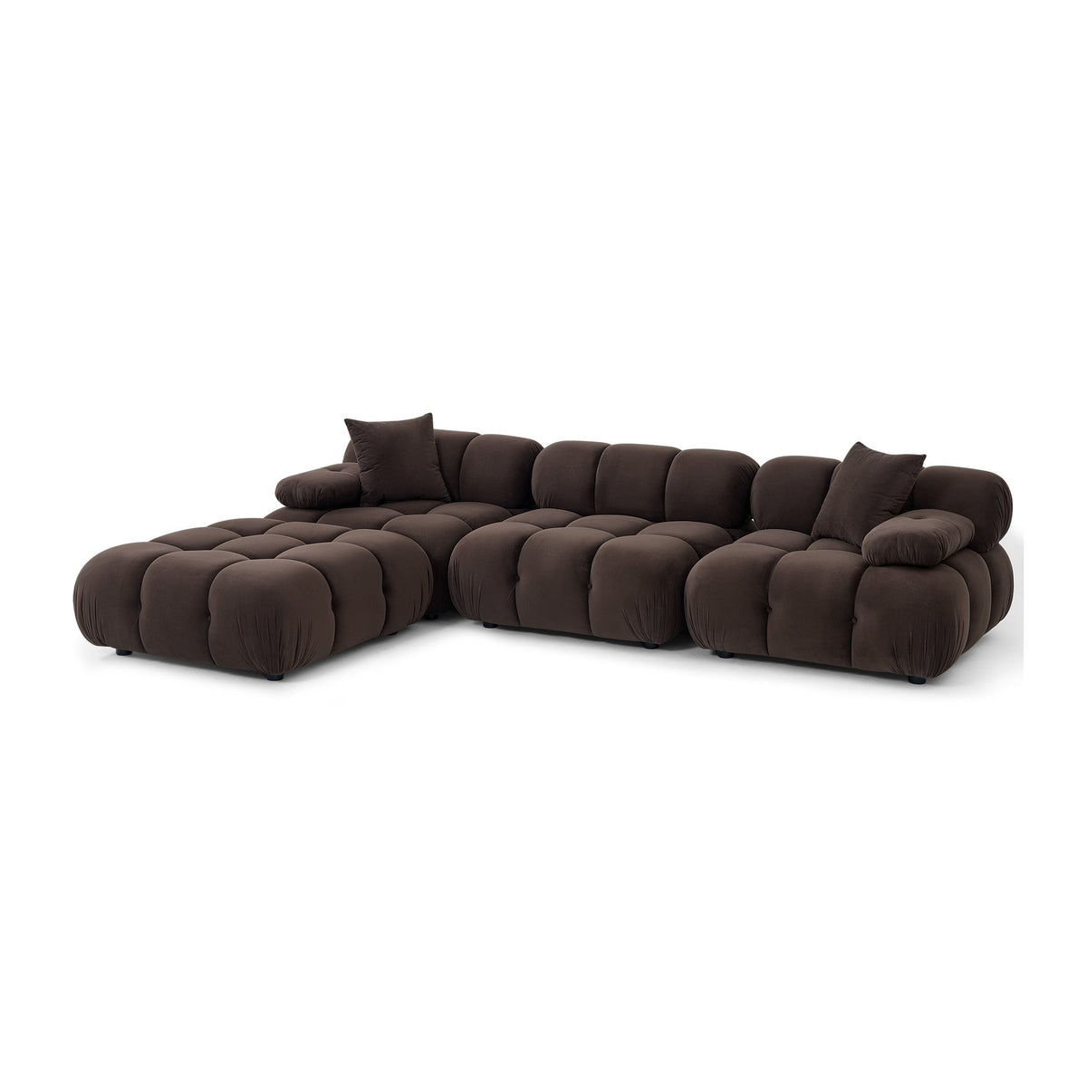 TOV Furniture Calliope Dark Brown Performance 4-Piece Modular Sectional
