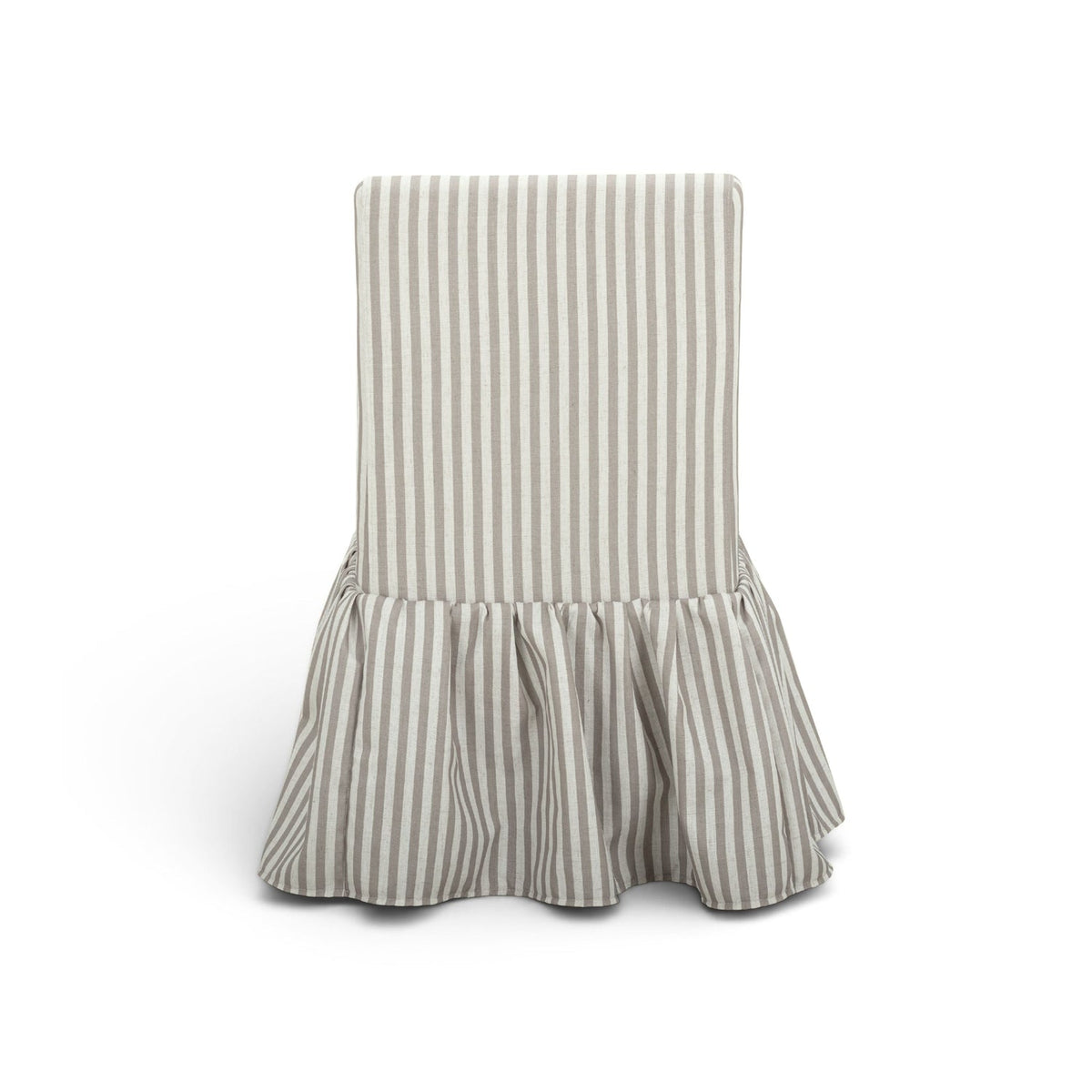 TOV Furniture Gertrude Khaki Striped Performance Linen Skirted Dining Chair