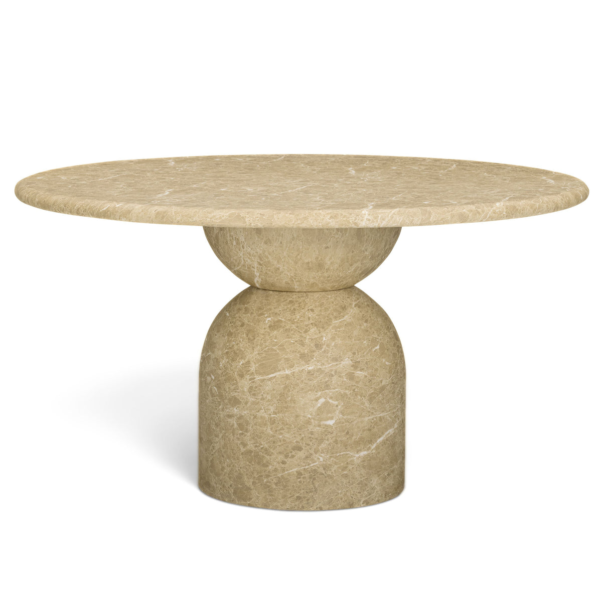 TOV Furniture Cynthia Light Concrete Indoor/Outdoor Dining Table in light faux-marble concrete, primary product view