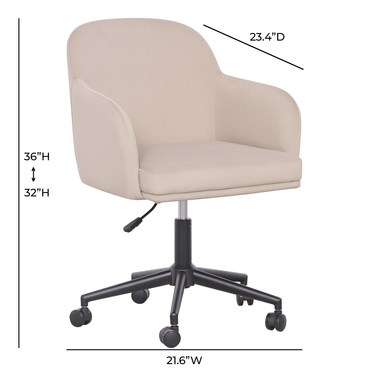 TOV Furniture Sydney Taupe Office Desk Chair