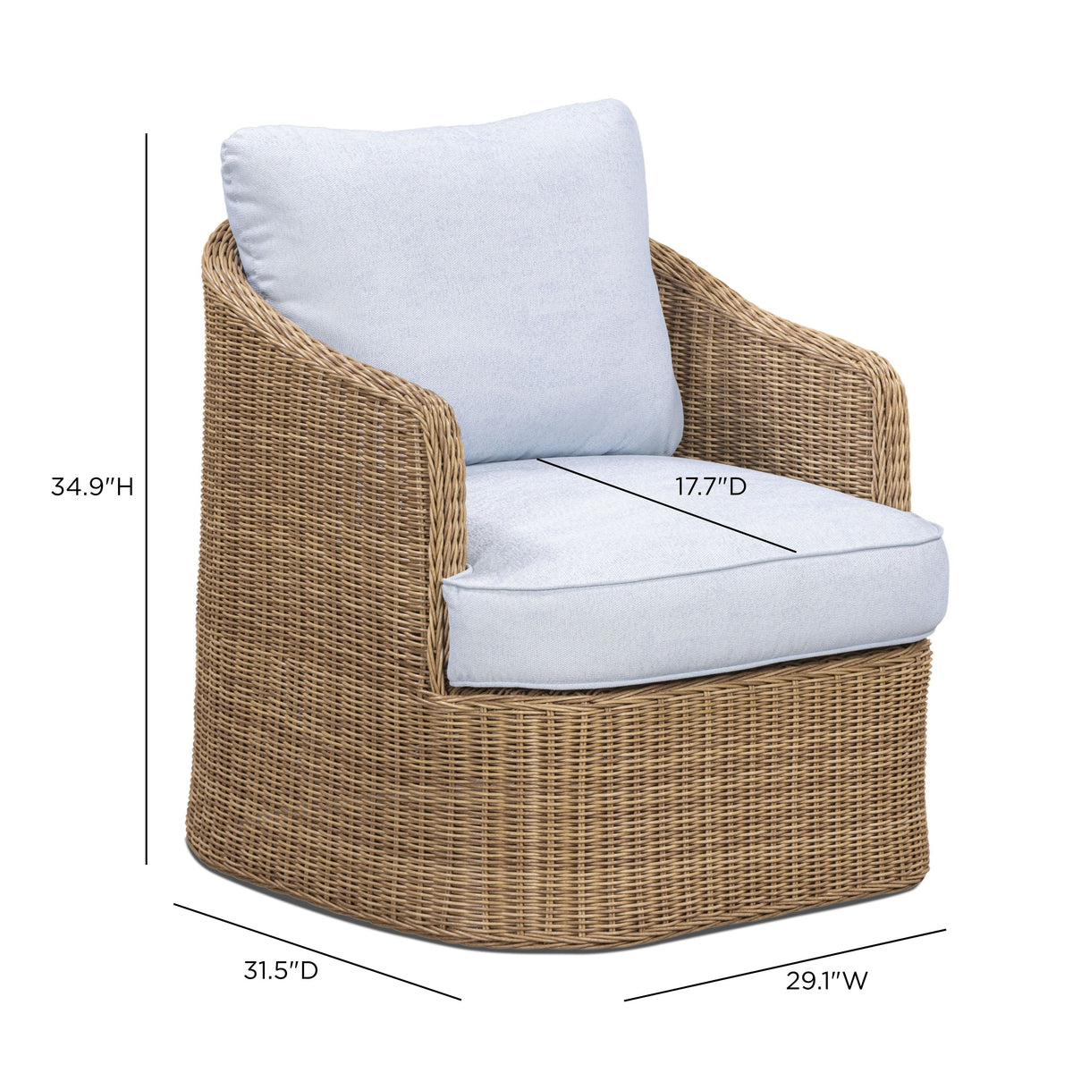 TOV Furniture Axel Blue Boucle Outdoor Accent Chair