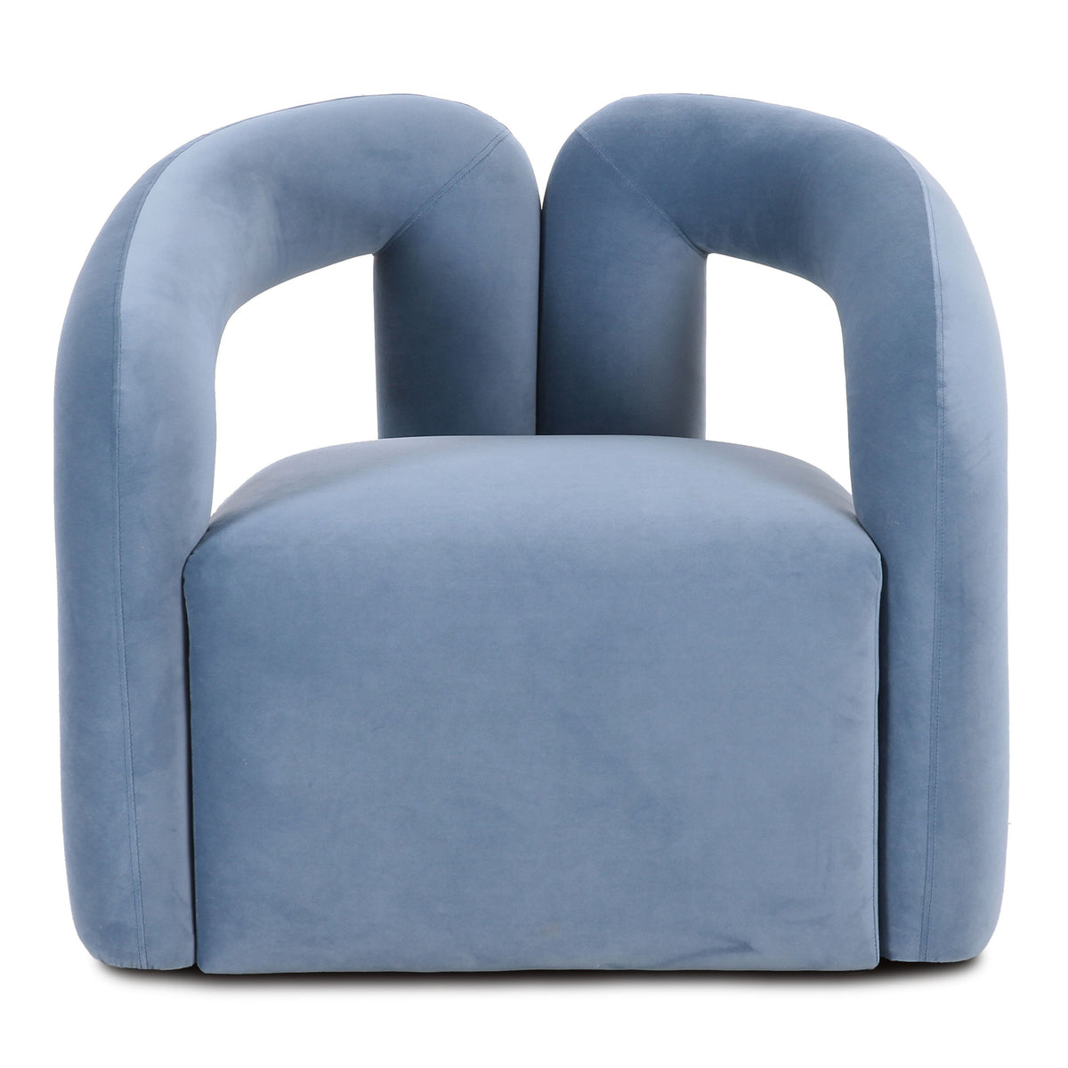 TOV Furniture Jenn Blue Accent Chair in blue velvet, primary product view
