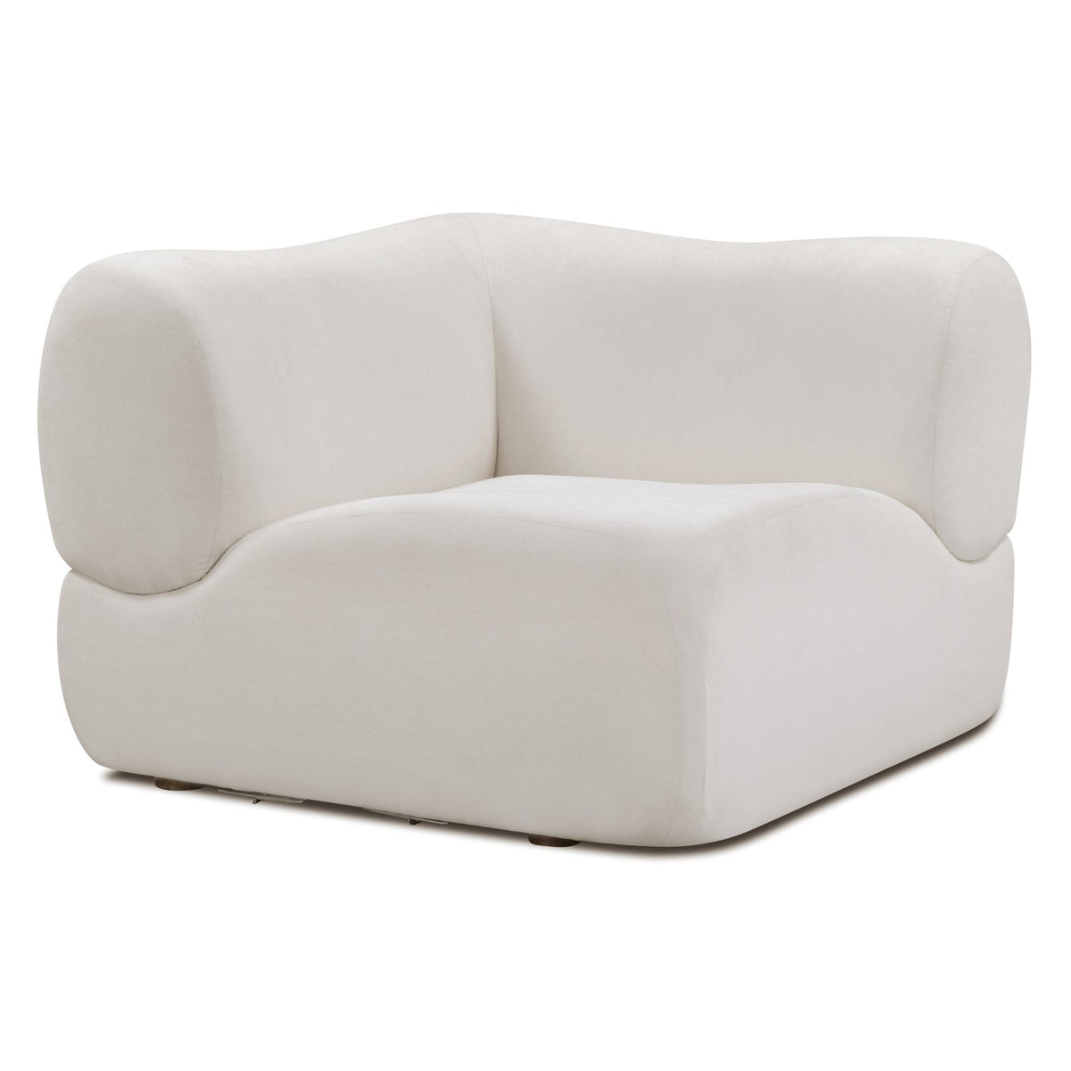 TOV Furniture Zenith Upcycled Corner Wedge in cream upcycled fabric, primary product view