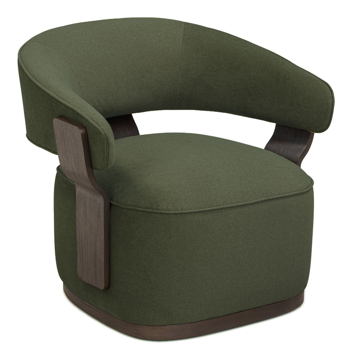 TOV Furniture Madison Green Performance Swivel Chair in Green Faux Mohair, primary product view