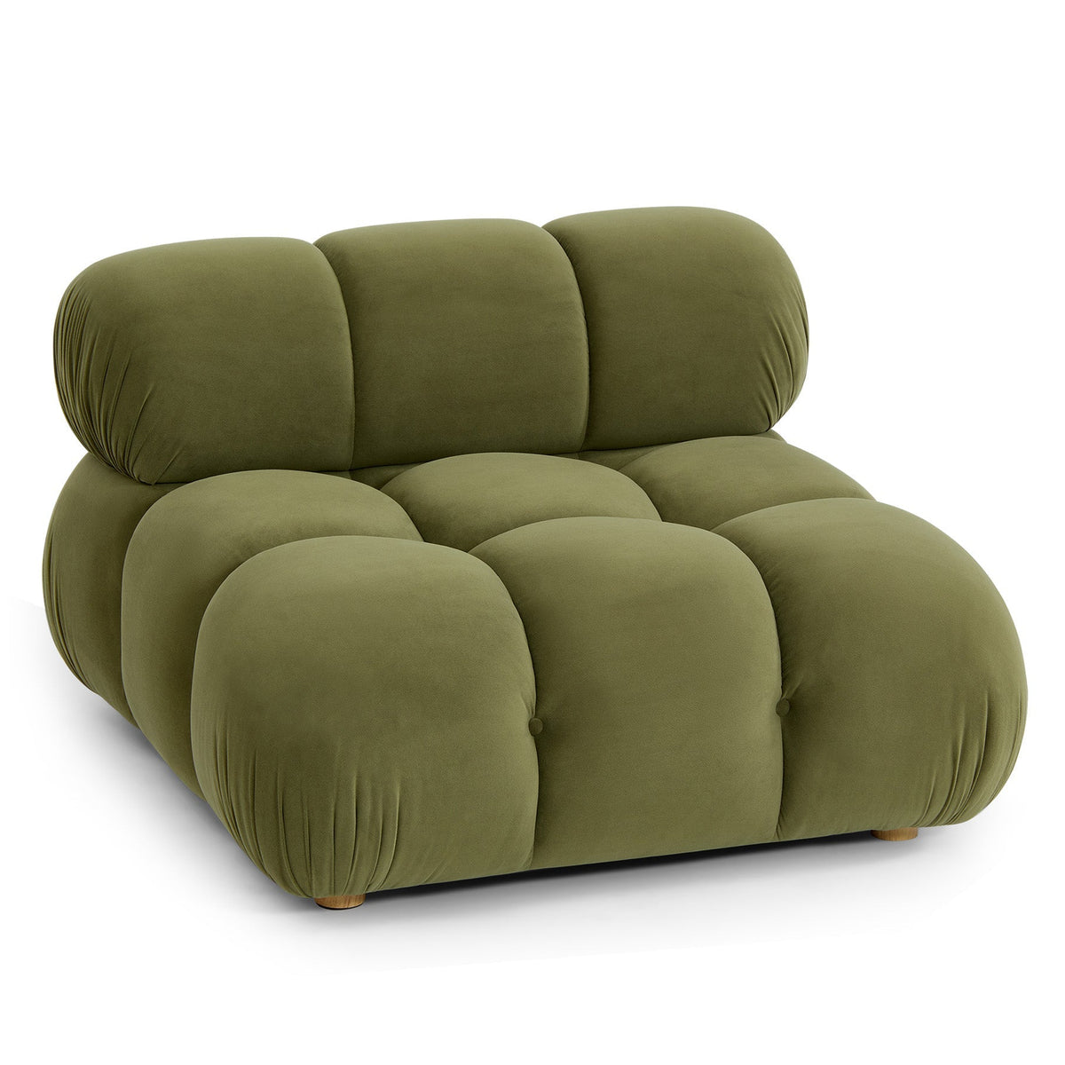 TOV Furniture Calliope Olive Green Performance Modular Armless Chair in olive green performance fabric, primary product view