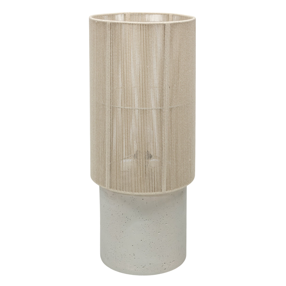 TOV Furniture Mondada Cream Concrete Table Lamp in cream concrete with a cotton shade, primary product view