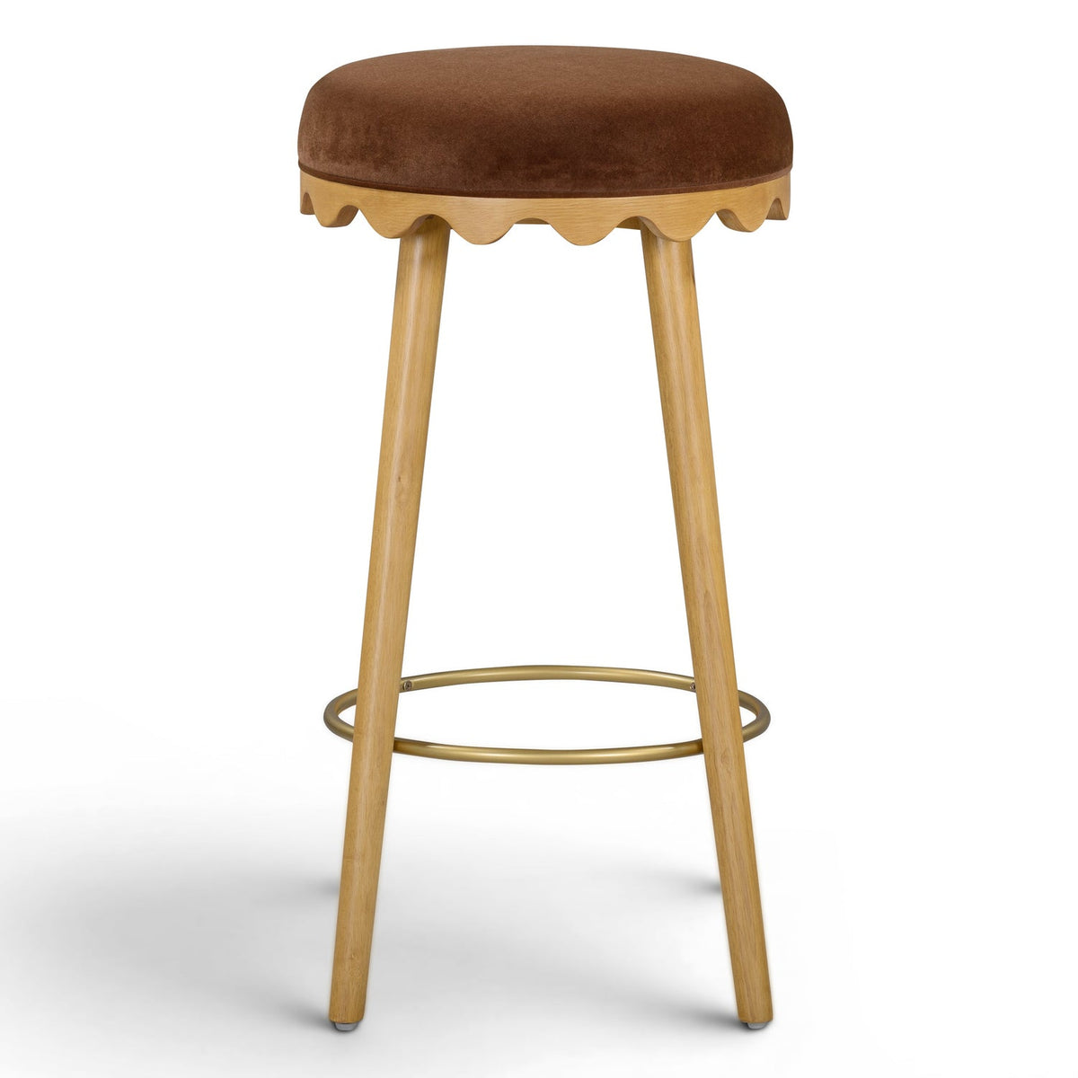 TOV Furniture Oodle Bronze Performance Vegan Mohair Bar Stool