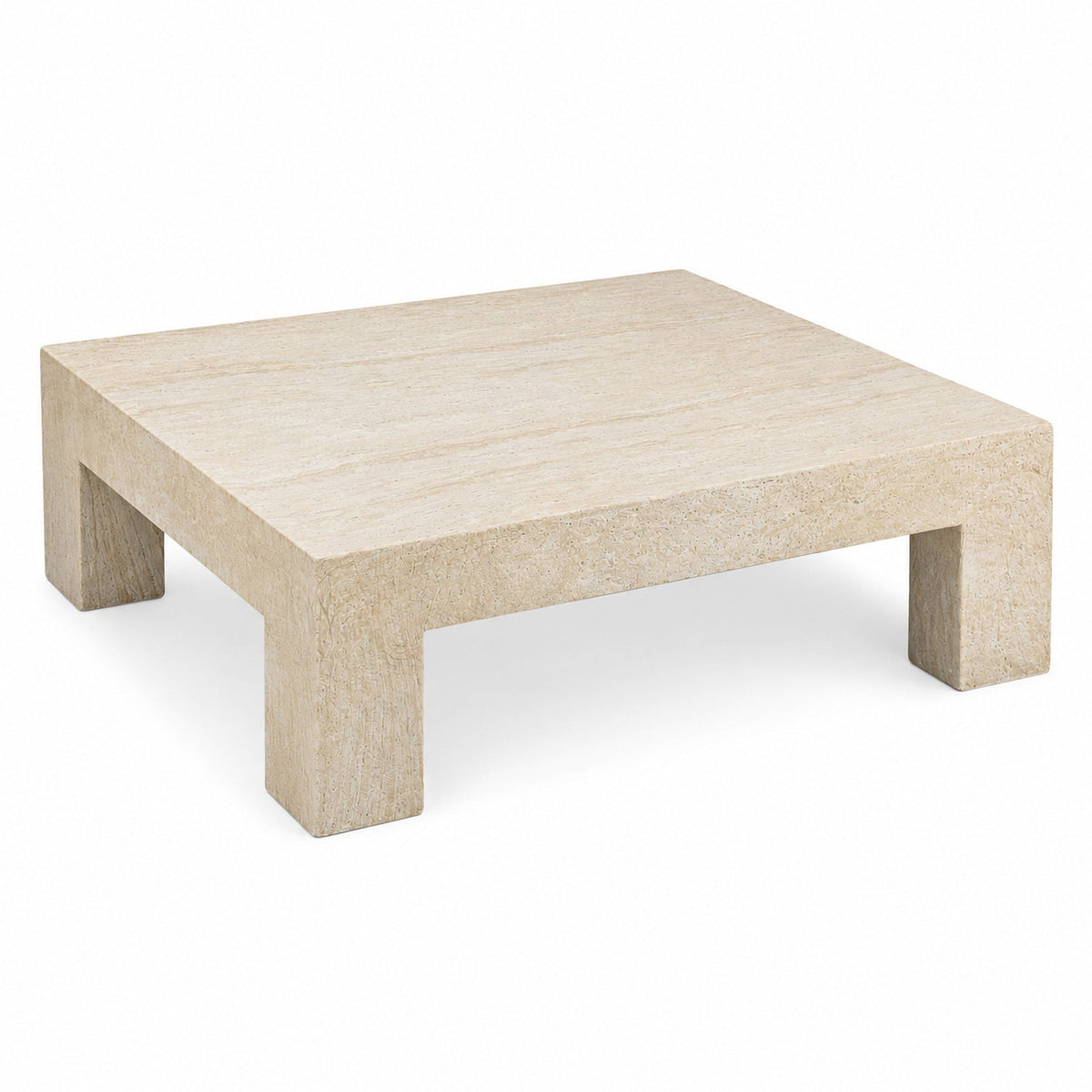 TOV Furniture Roxanne Faux Travertine Concrete Indoor/Outdoor Coffee Table