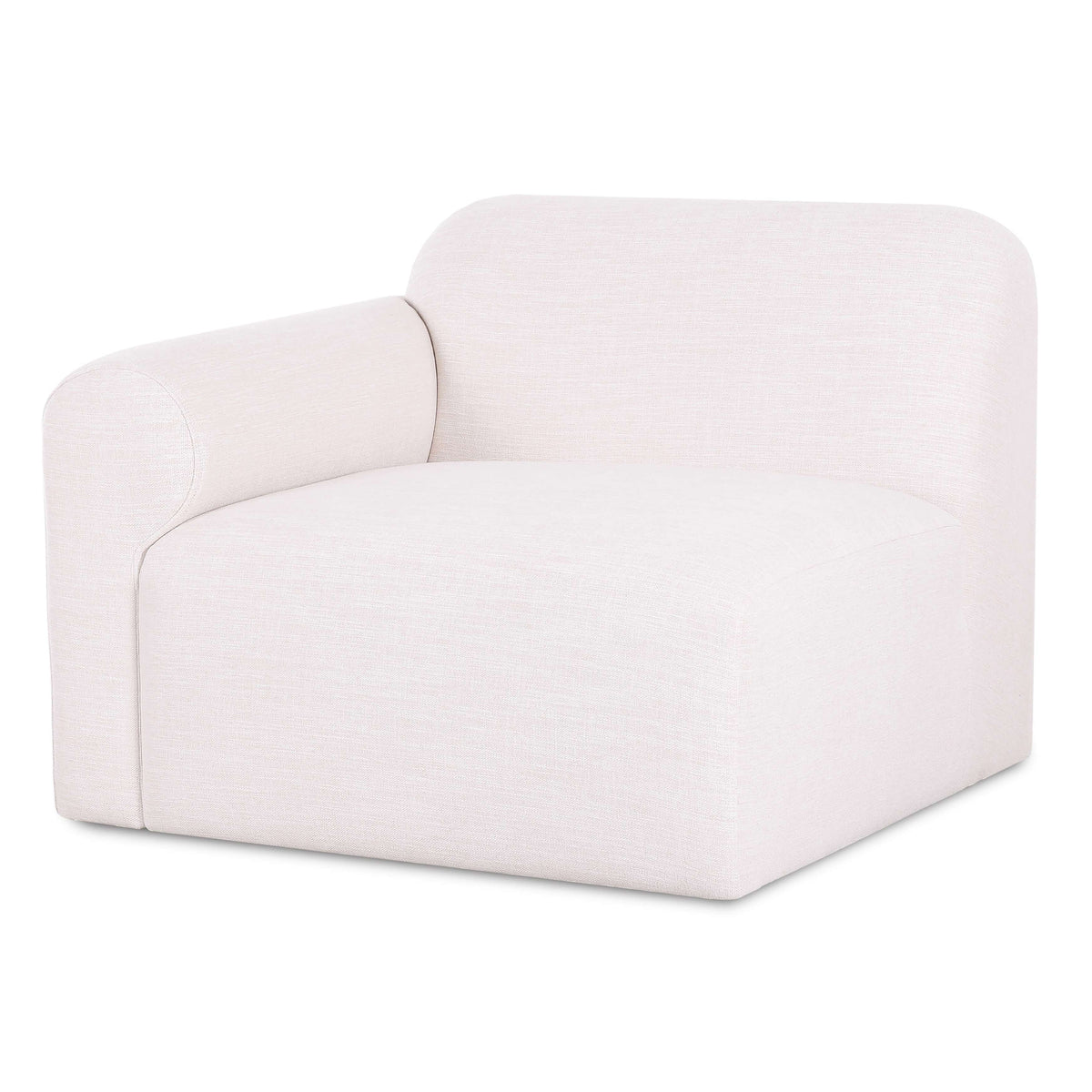 TOV Furniture Gorge Cream Left Modular Corner Chair in cream linen over a plywood frame, primary product view