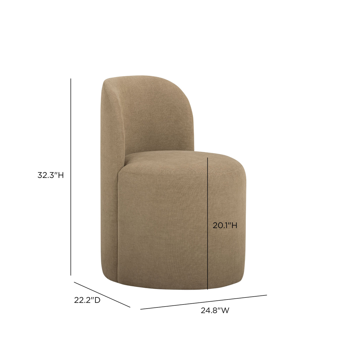 TOV Furniture Persa Light Brown Round Back Performance Chenille Dining Chair