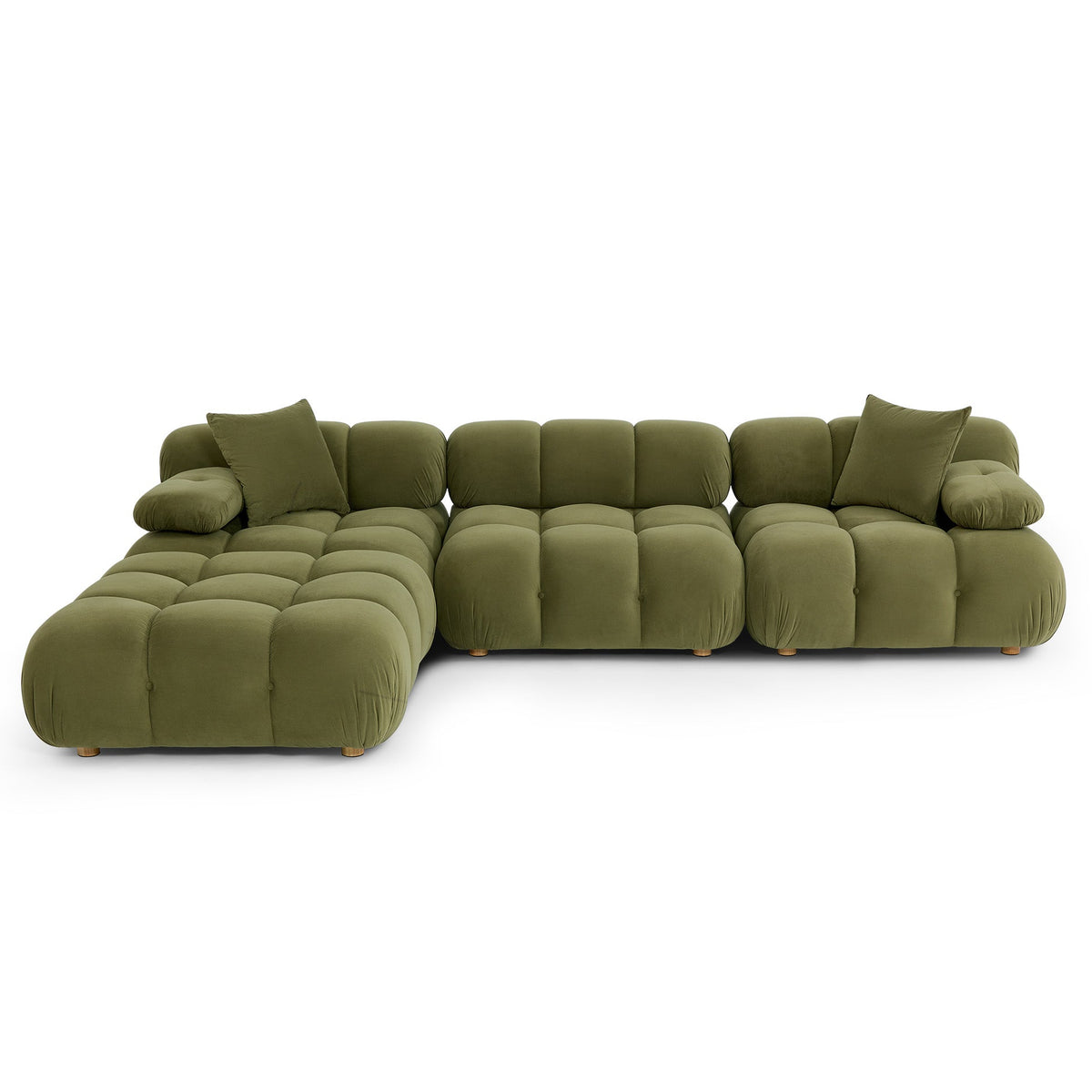 TOV Furniture Calliope Olive Green Performance 4-Piece Modular Sectional