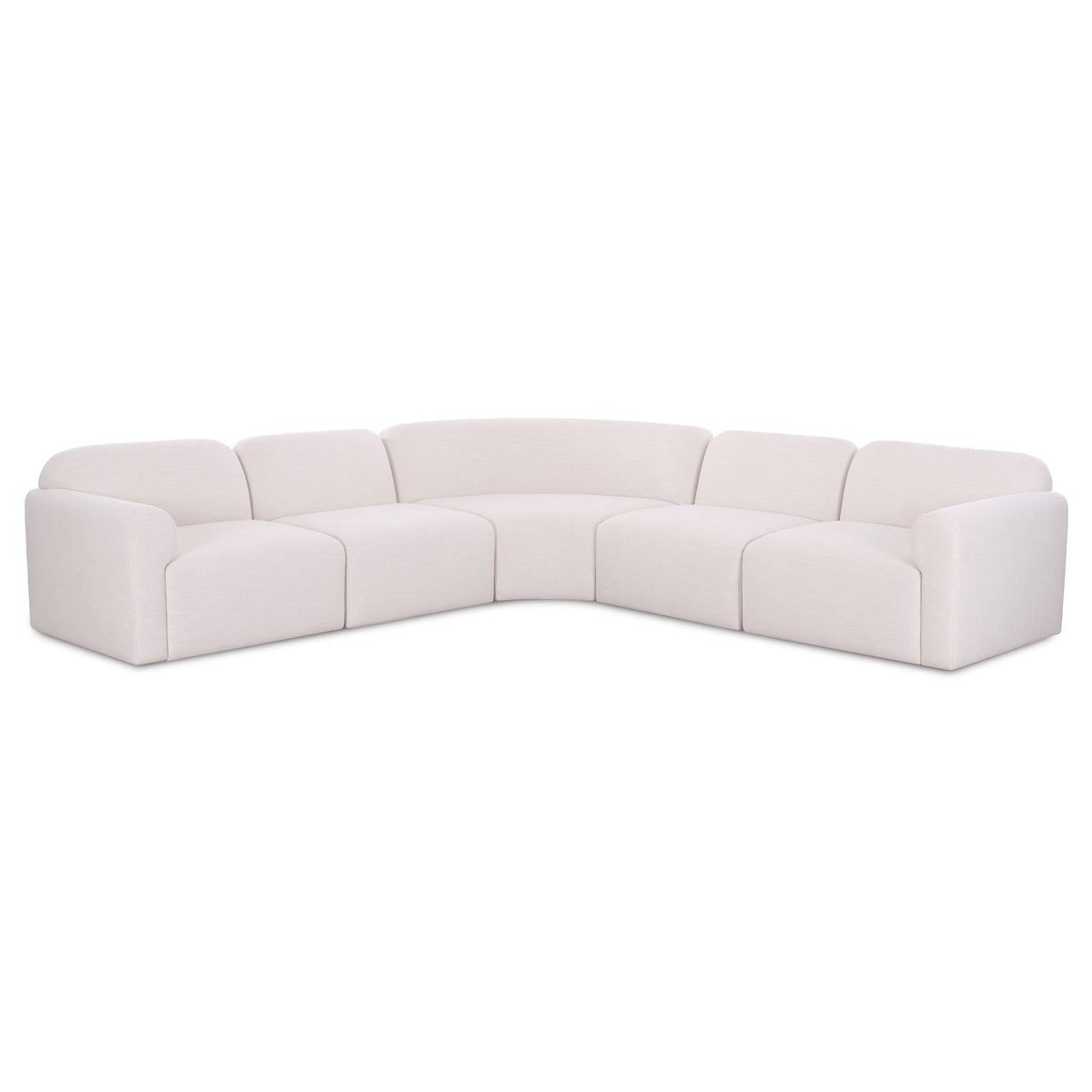 TOV Furniture Gorge Cream 5-Piece Modular Corner Sectional Sofa in cream linen, primary product view
