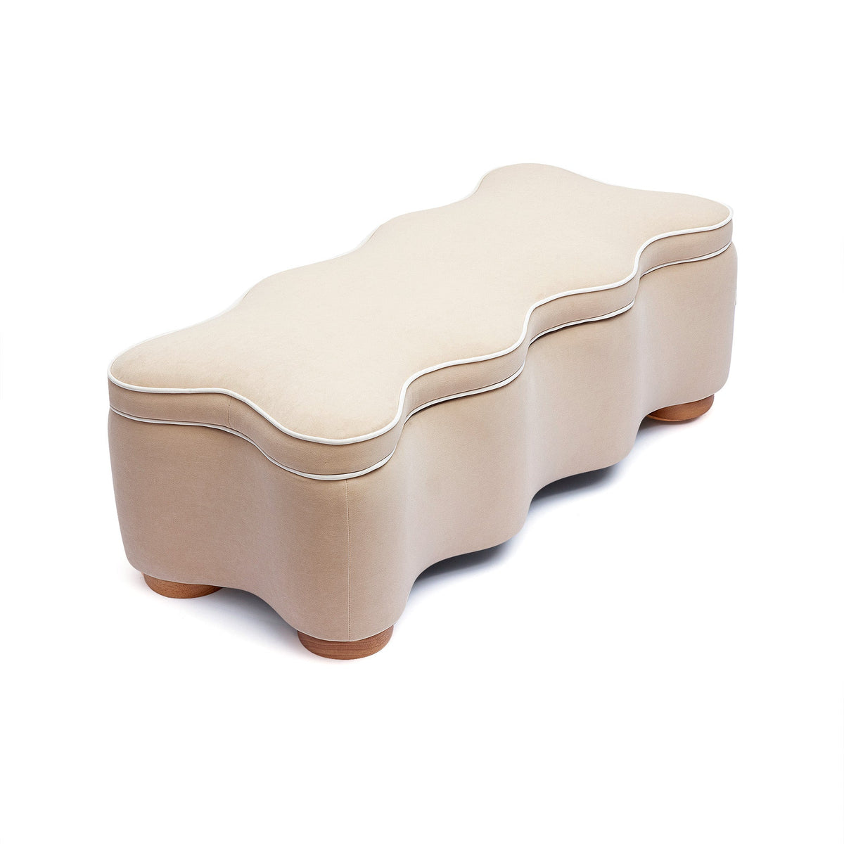 TOV Furniture Thalia Tan Performance Velvet Storage Bench