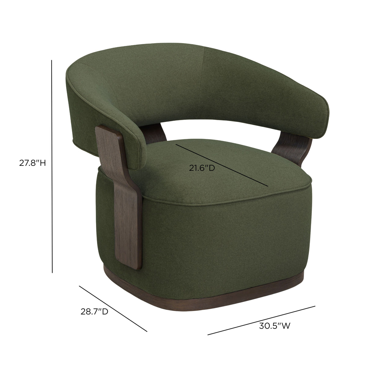 TOV Furniture Madison Green Performance Swivel Chair