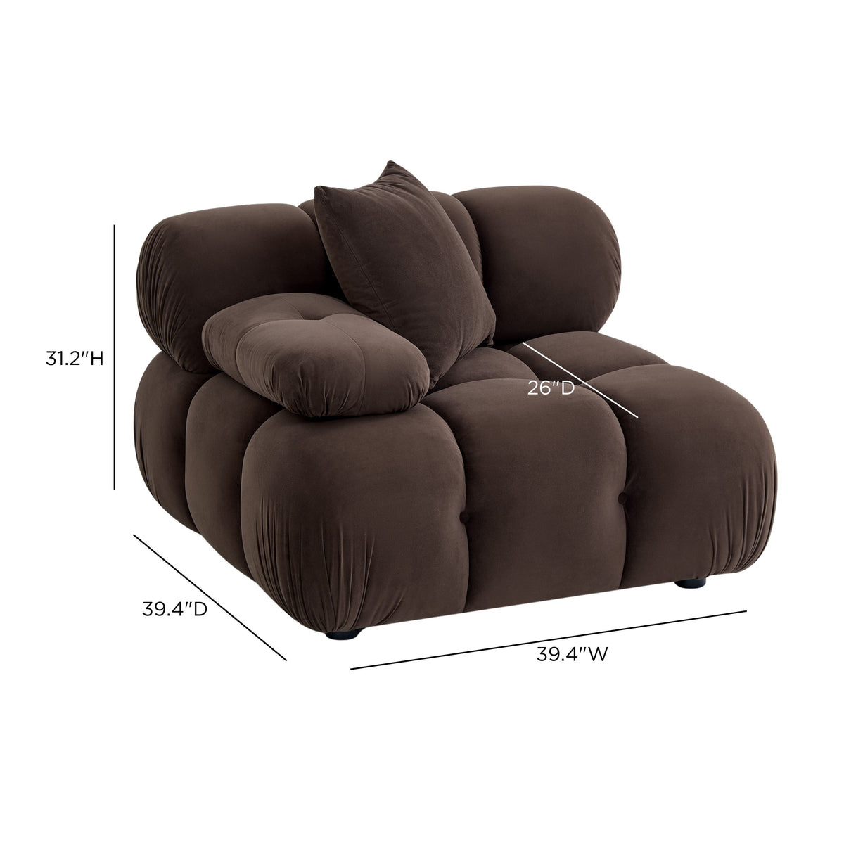 TOV Furniture Calliope Dark Brown Performance Modular Corner Chair