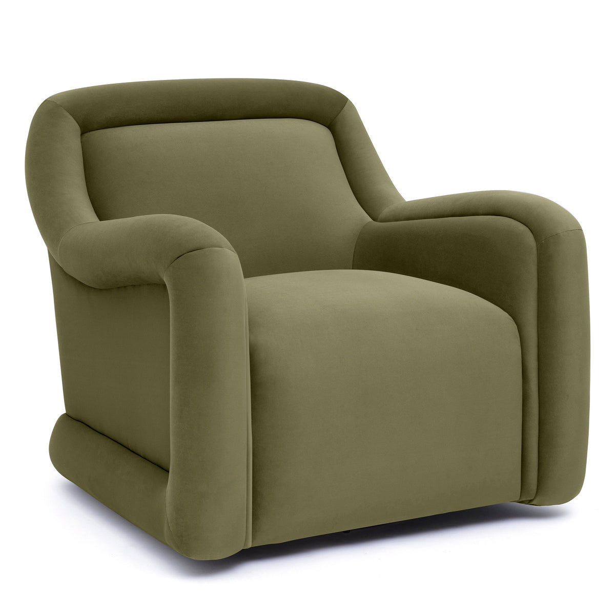 TOV Furniture Charli Green Performance Swivel Chair in green performance velvet, primary product view
