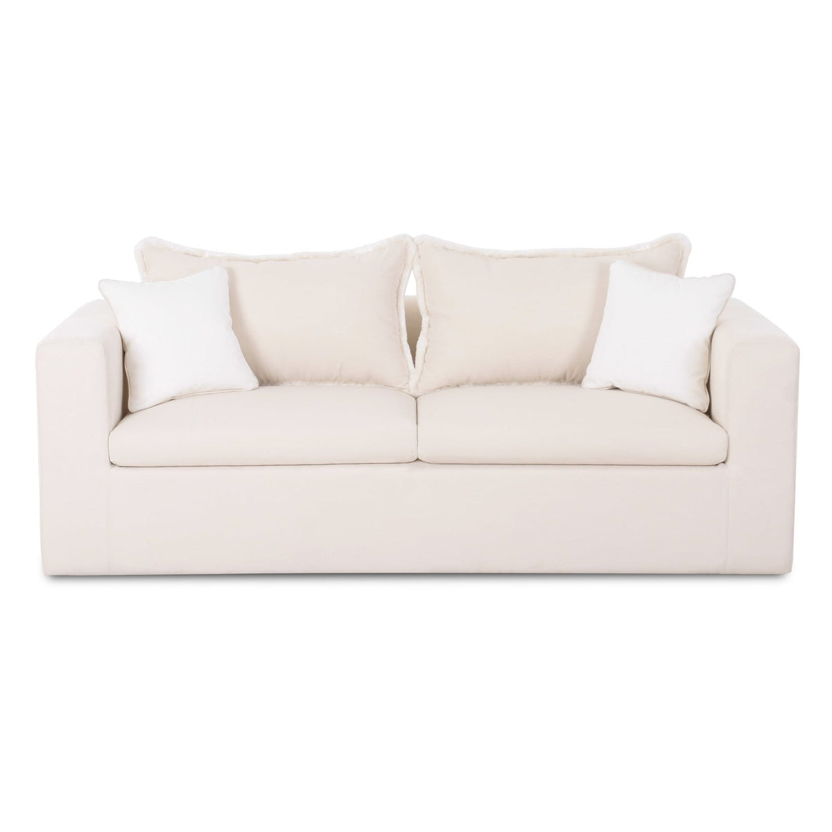 TOV Furniture Salty 85" Indoor/Outdoor Sofa in cream boucle on a plywood frame, primary product view
