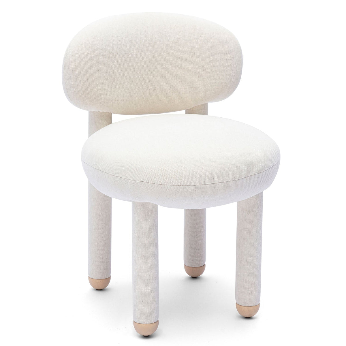 TOV Furniture Manu Cream Performance Side Chair in cream performance chenille, primary product view