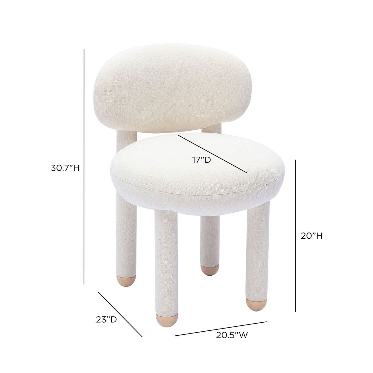 TOV Furniture Manu Cream Performance Side Chair