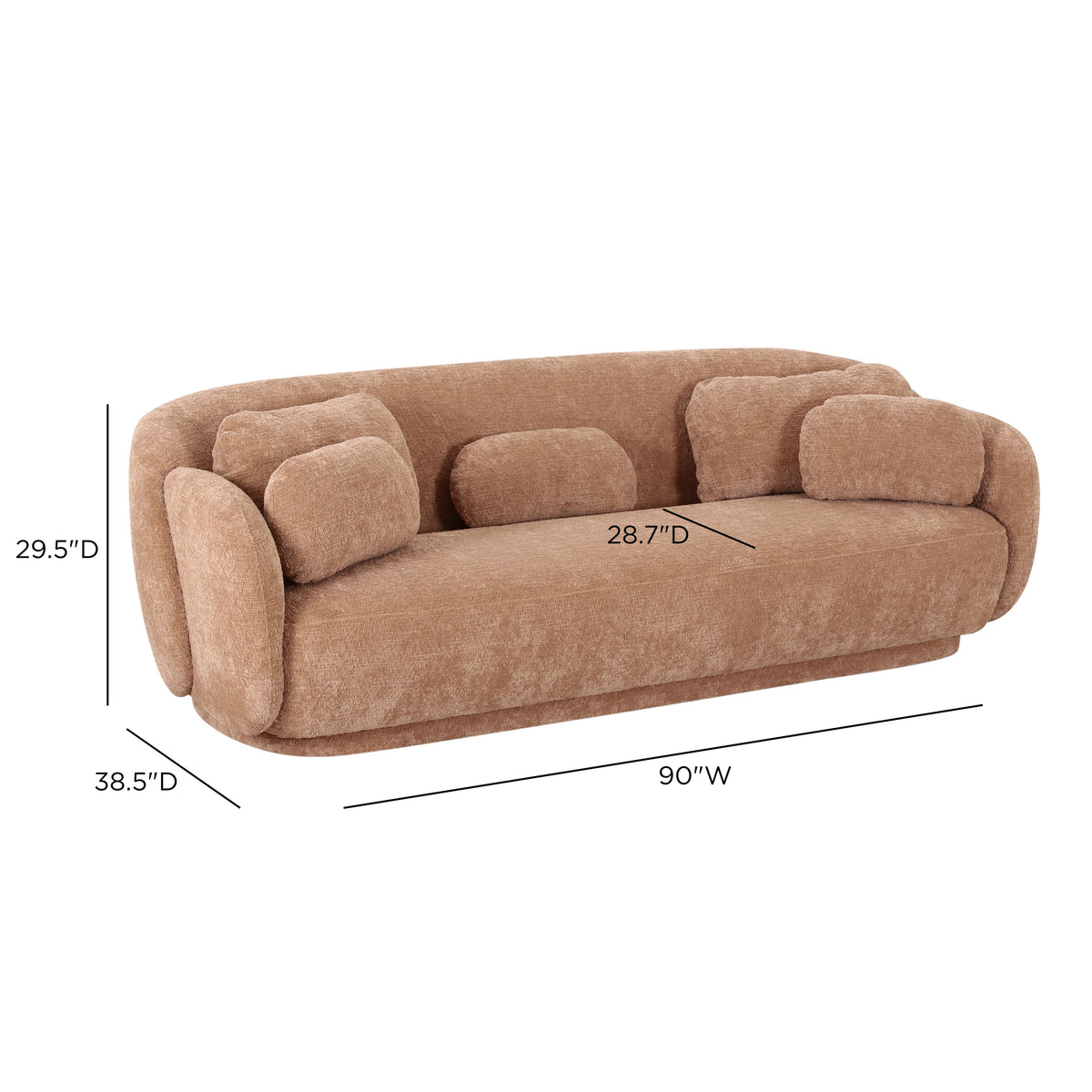 TOV Furniture Misty Tan 90in Sofa