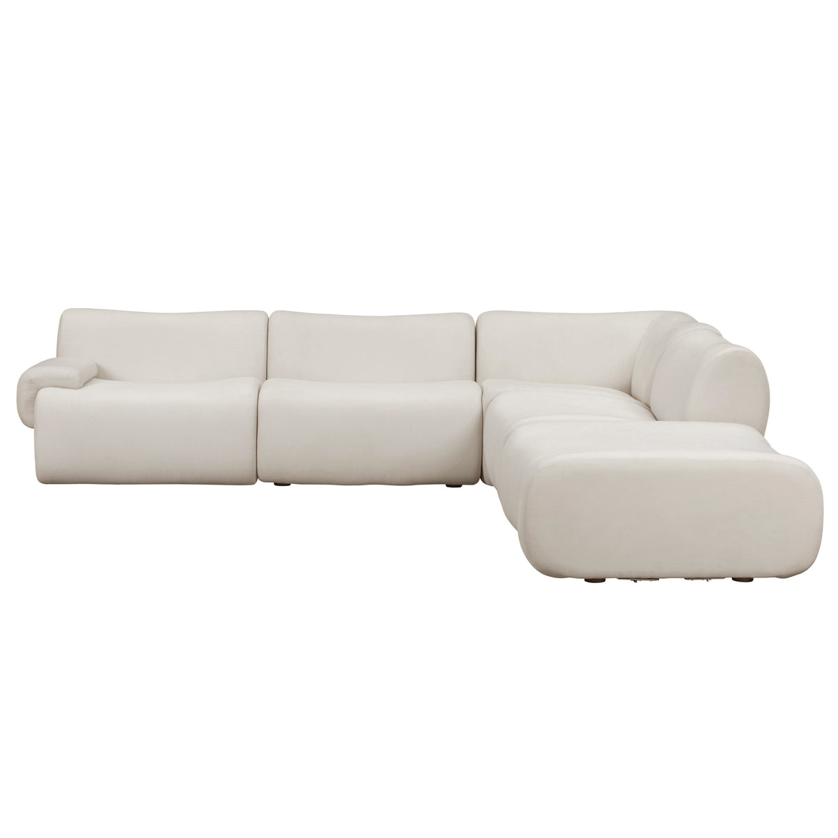 TOV Furniture Zenith Cream Upcycled Modular 5-Piece Sectional Sofa