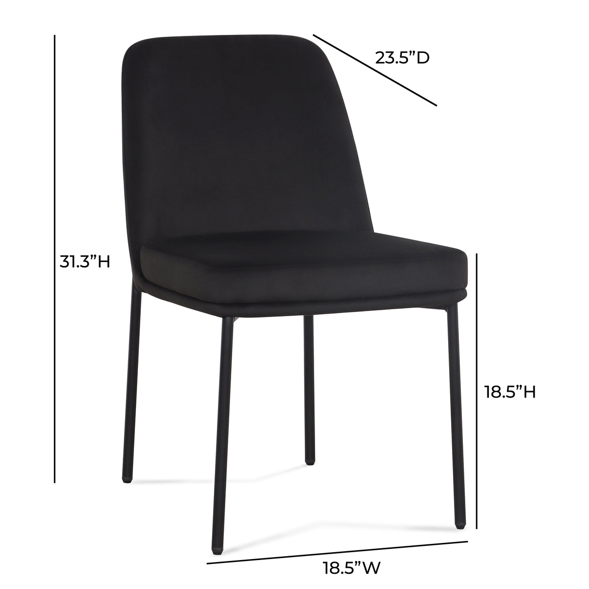 TOV Furniture Sydney Black Performance Velvet Dining Chair Set of 2