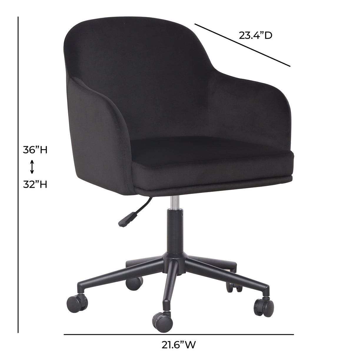 TOV Furniture Sydney Black Office Desk Chair