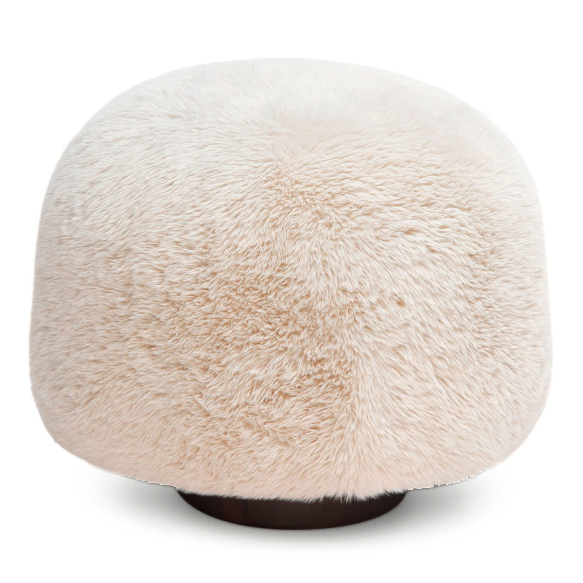 TOV Furniture Oopa Off White Faux Shearling Swivel Ottoman
