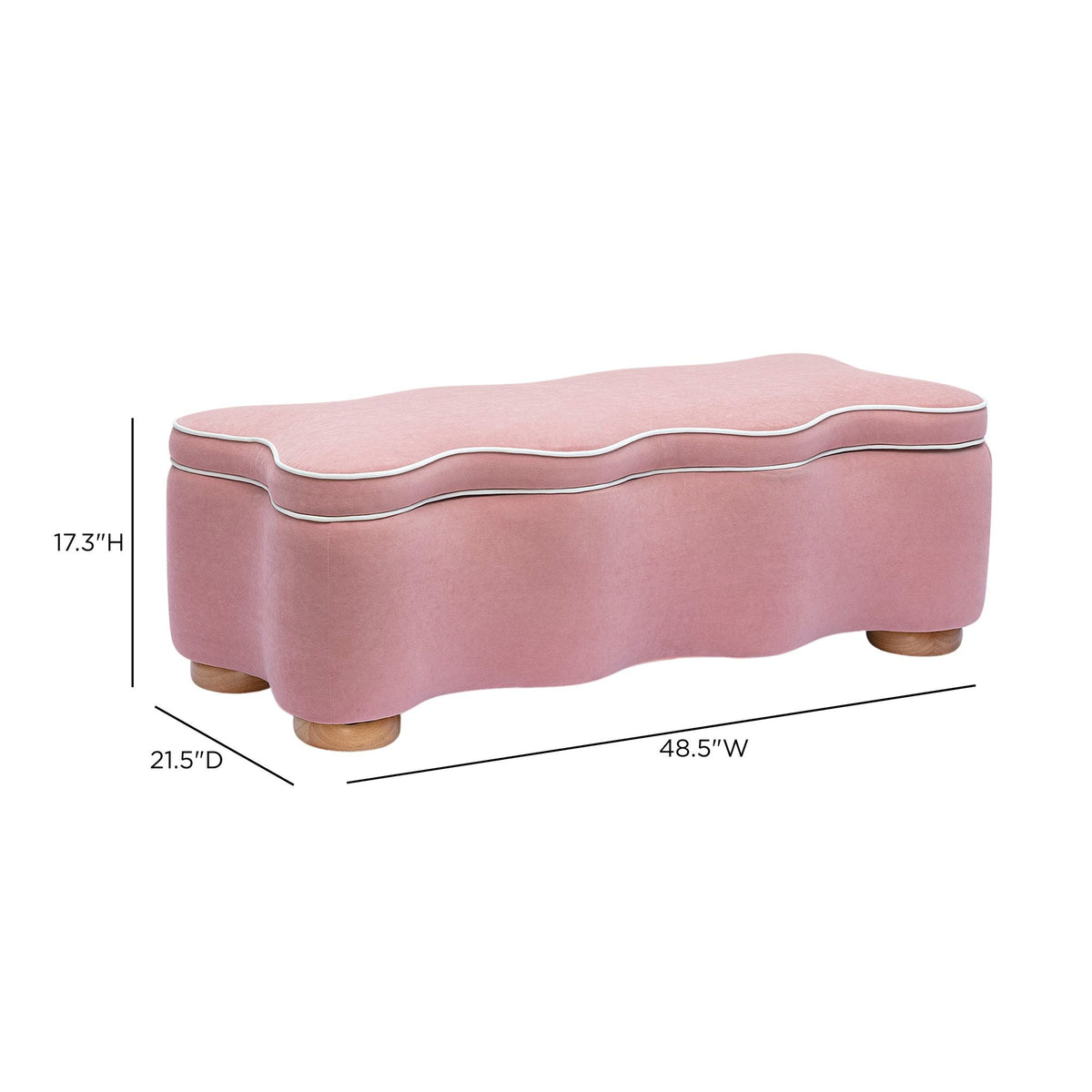 TOV Furniture Thalia Pink Performance Velvet Storage Bench