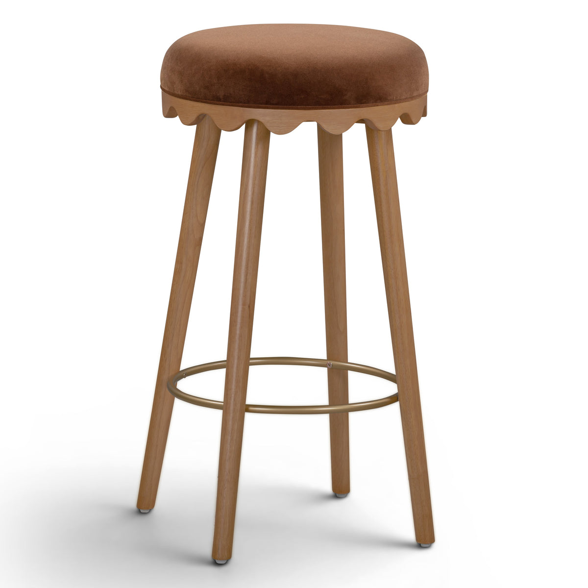 TOV Furniture Oodle Performance Vegan Mohair Bar and Counter Stool in bronze faux mohair, primary product view