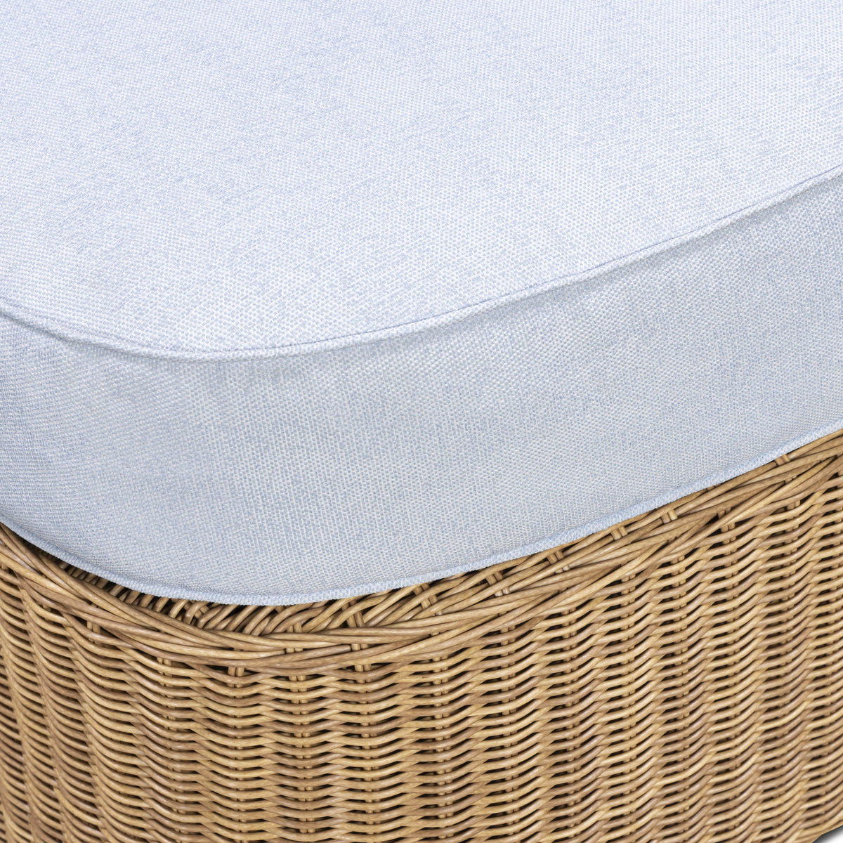 TOV Furniture Axel Blue Boucle Outdoor Ottoman